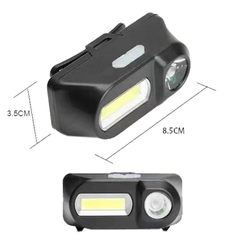Ліхтар налобний 1804-LED(red)+COB(white), 1x18650, ЗУ Type-C