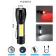 Ліхтар W601-XPE(red)+COB(white), Li-Ion акумулятор, ЗУ microUSB, zoom, Box