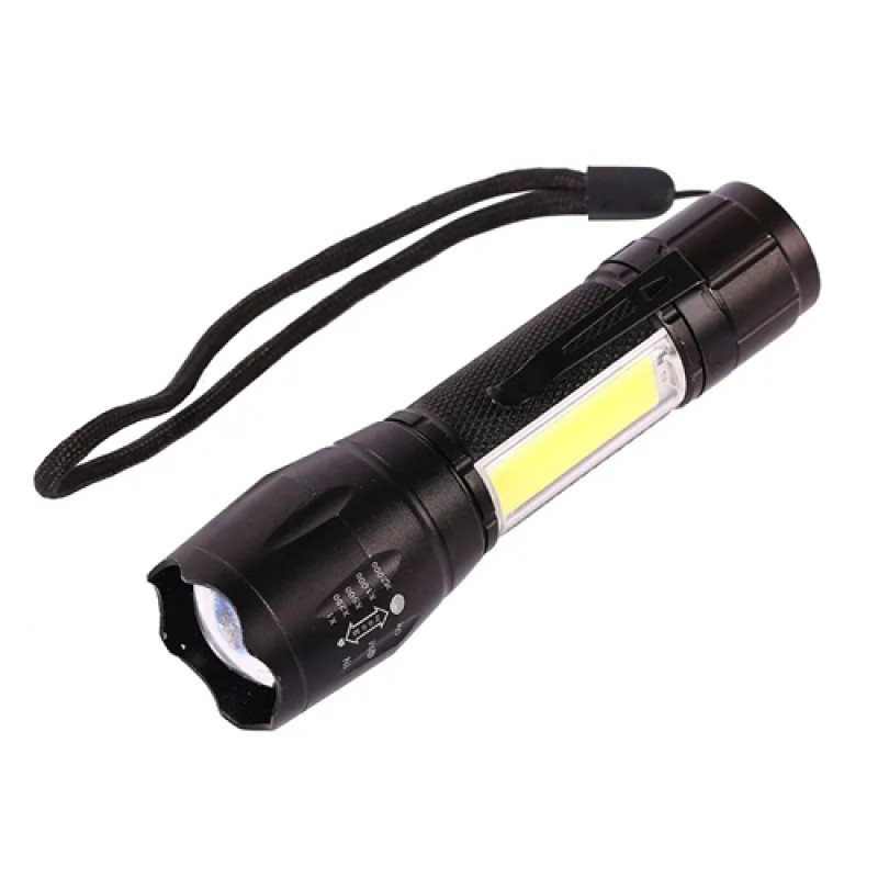 Ліхтар W601-XPE(red)+COB(white), Li-Ion акумулятор, ЗУ microUSB, zoom, Box