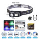 Ліхтар налобний T131-XPE+3SMD(red+green+blue+UV), Motion Sensor, Li-Ion акумулятор, магніт, кліпса, ЗУ Type-C, Box