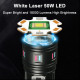 Фонарь NIGHT VISION FLUORESCENCE AK177-WHITE LASER LED PM60-TG, 8x18650 3.7V, power bank, ЗУ Type-C, zoom, 5 фильтров