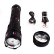 Фонарь NIGHT VISION FLUORESCENCE AK177-WHITE LASER LED PM60-TG, 8x18650 3.7V, power bank, ЗУ Type-C, zoom, 5 фильтров