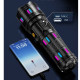 Фонарь NIGHT VISION FLUORESCENCE AK177-1 WHITE LASER LED PM60-TG, 4х18650, power bank, индикация заряда, ЗУ Type-C, zoom, 5 фильтров