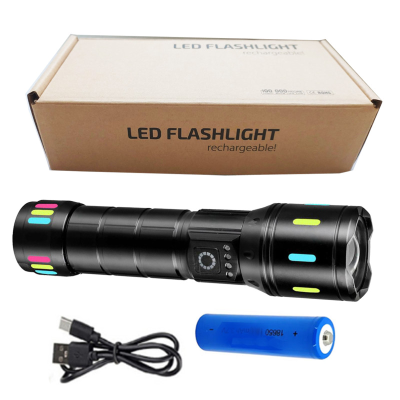 Ліхтар ручний NIGHT VISION FLUORESCENCE CA171-D 1 РЕЖИМ WHITE LASER LED PM10-TG, індикація заряду, 1x18650/3xAAA, ЗУ Type-C, zoom, Box