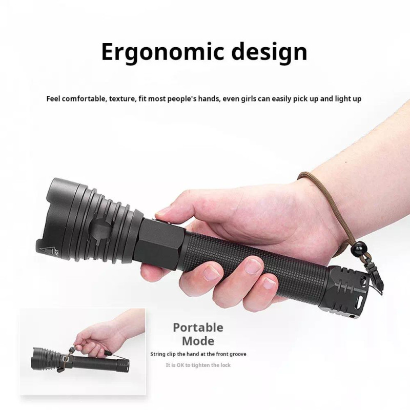 Ліхтар ручний BL-601-P90, 1x26650, ЗУ Type-C, zoom, Box