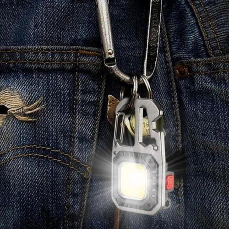 Ліхтар MULTIFUNCTIONAL 5138/KL-535-COB ULTRA(white+yellow+red), multitool, Li-Ion акумулятор, карабін, викрутка, ЗУ Type-C