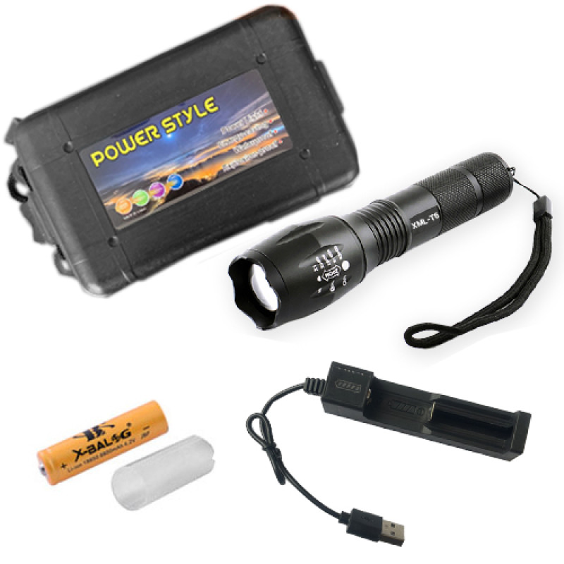 Ліхтар Police 1831-T6, 1х18650/3хААА, zoom, ЗУ USB, Box