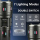 Фонарь NIGHT VISION FLUORESCENCE AK178-1-WHITE LASER LED PM60-TG+COB, 4x18650, power bank, ЗУ Type-C, zoom, 5 фильтров