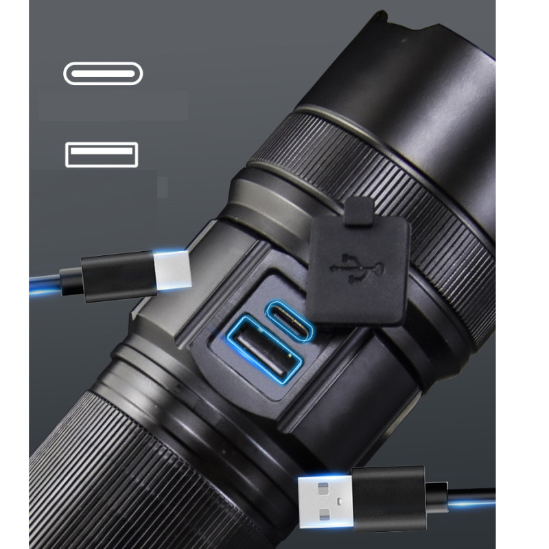Фонарь AK180 WHITE LASER LED PM30-TG, 1х38650, power bank, ЗУ Type-C, zoom, 5 фильтров