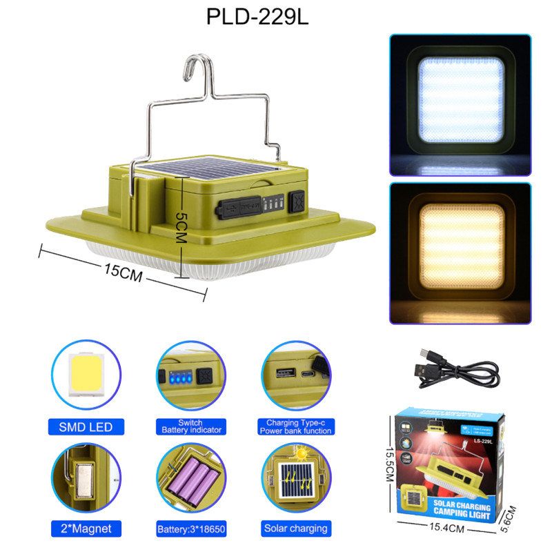 Ліхтар ручний для дому 229L-SMD (white+yellow), 3х18650, power bank, ЗУ Type-C