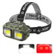 Ліхтар налобний HX-816M-2COB(white+red) CAMOUFLAGE, Waterproof, 1x18650, ЗП Type-C, Box