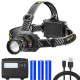 Фонарь налобный BL-T701A-TG, 3x18650, ЗУ Type-C, zoom, Box
