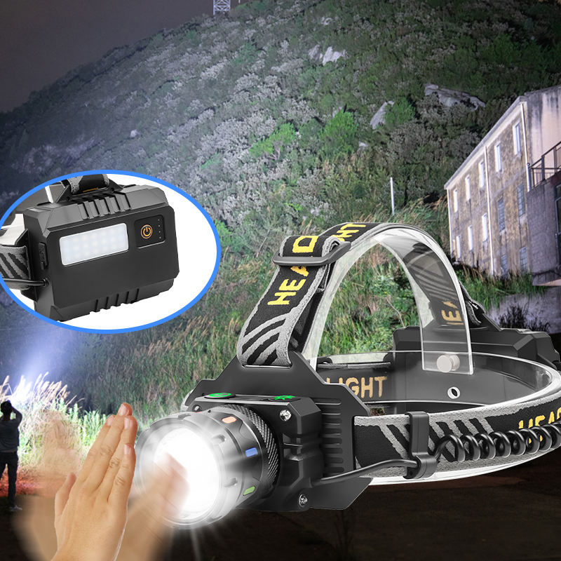 Фонарь налобный BL-T701D-TG, Motion Sensor, 3x18650, Power Bank, ЗУ Type-C, zoom, Box
