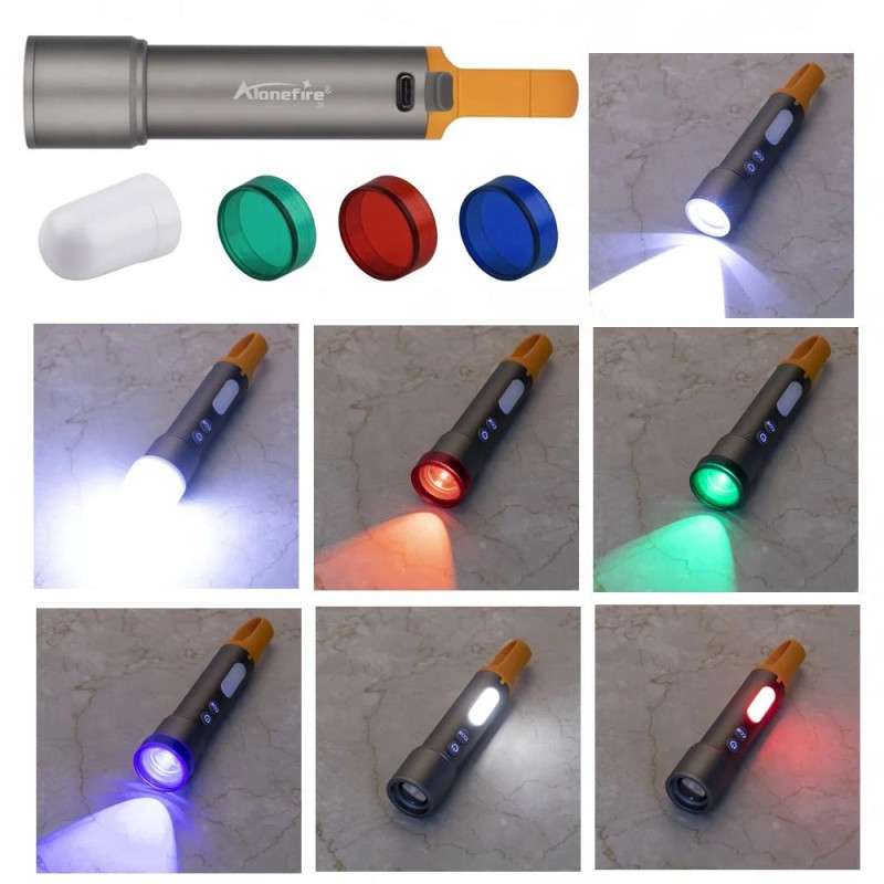 Фонарь CB-X723-TG+3LED, Li-Ion аккумулятор, 3 фильтра, ЗУ Type-C, zoom, Box