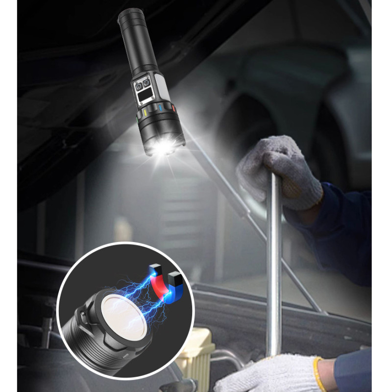 Фонарь NIGHT VISION FLUORESCENCE CB-A282-TG+COB, Li-Ion аккум., power bank, ЗУ Type-C, магнит, zoom, Box