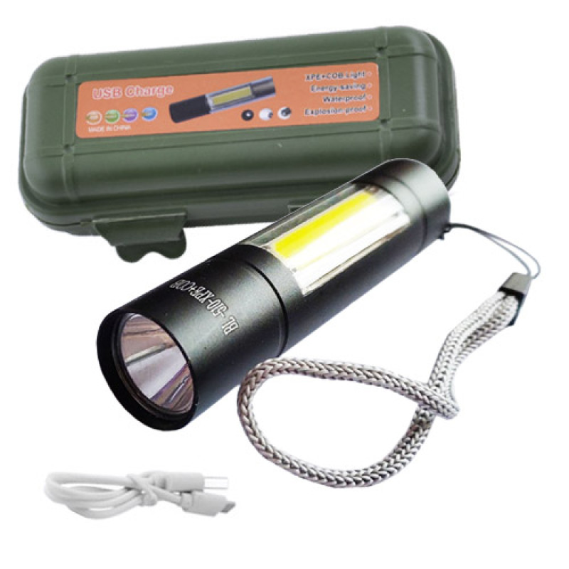 Ліхтар ручний BL-510/1501-XPE+COB, Li-Ion акумулятор, ЗУ mircoUSB, Box