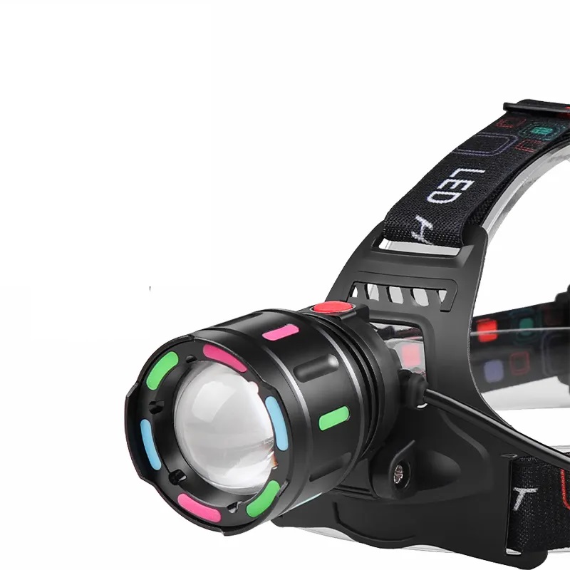 Ліхтар налобний NIGHT VISION FLUORESCENCE SY-8087 1 РЕЖИМ PM10-TG, 2x18650, signal light, ЗУ Type-C, zoom, Box