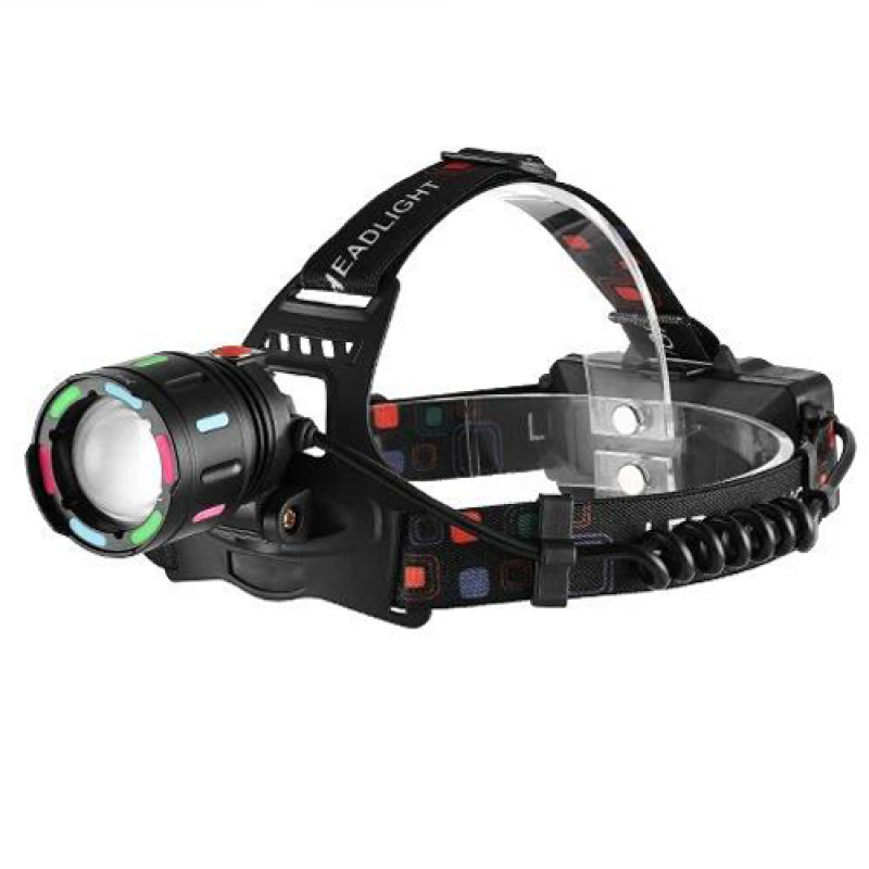Ліхтар налобний NIGHT VISION FLUORESCENCE SY-8087 1 РЕЖИМ PM10-TG, 2x18650, signal light, ЗУ Type-C, zoom, Box