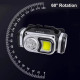 Ліхтар налобний HX-T60-5SMD+COB(White+Red+Blue), Waterproof, 1x18650, ЗУ Type-C, магніт, Box