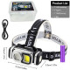 Ліхтар налобний HX-T60-5SMD+COB(White+Red+Blue), Waterproof, 1x18650, ЗУ Type-C, магніт, Box