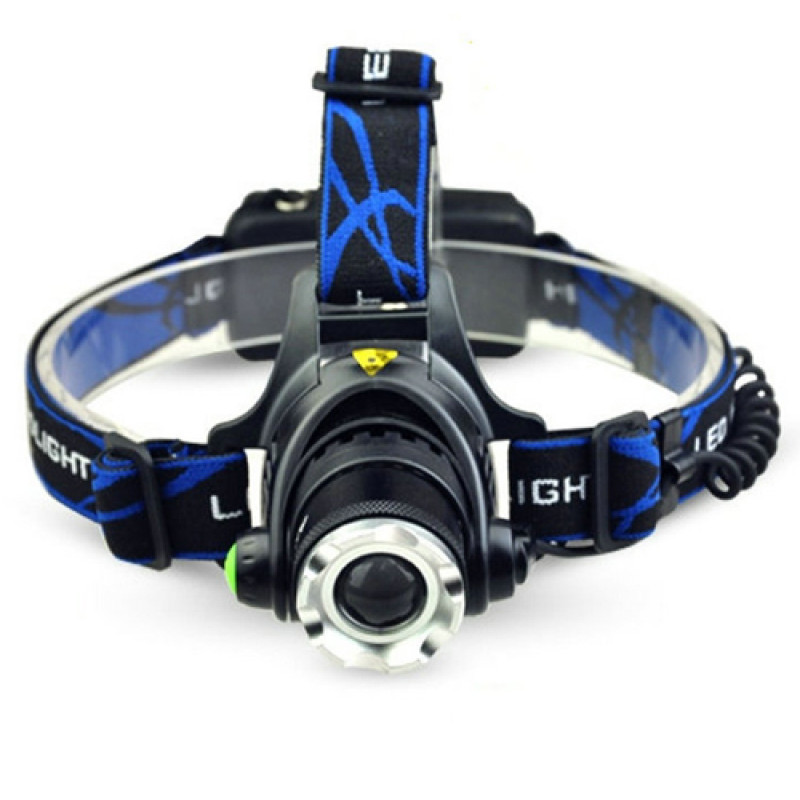 Ліхтар налобний PLD-V9-F-4XPE(RGB), 2x18650, ЗУ Type-C, zoom, Box
