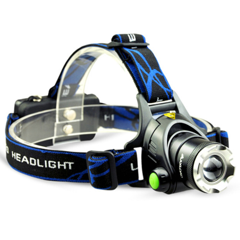 Ліхтар налобний PLD-V9-F-4XPE(RGB), 2x18650, ЗУ Type-C, zoom, Box