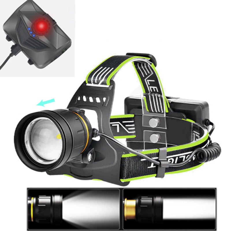 Ліхтар налобний BL-A12-3-P90, 3x18650, zoom, ЗУ Type-C, Box