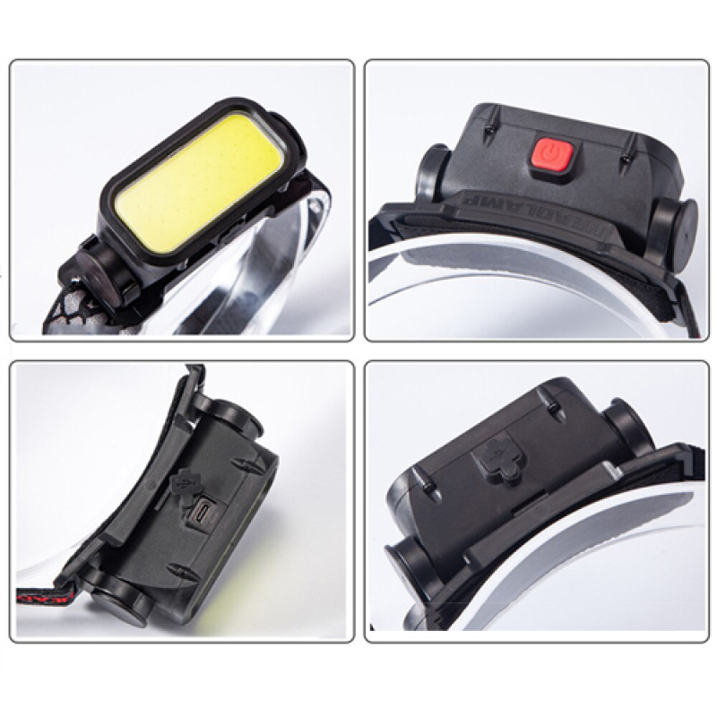 Ліхтар налобний BL-008+COB (white+red), Li-Ion акум., ЗУ Type-C, Box