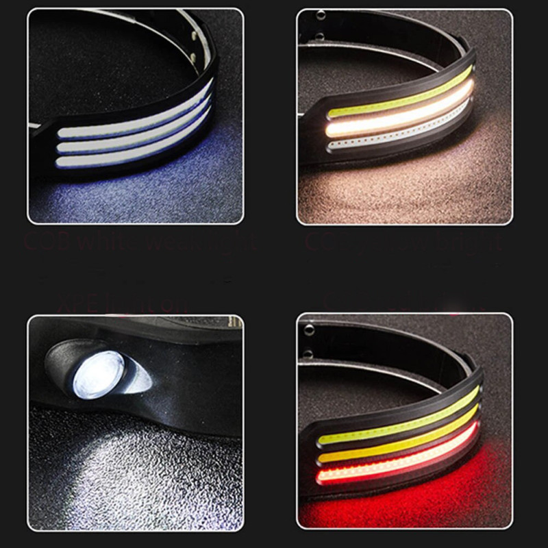 Ліхтар налобний BL-W689-LM+3COB (white+yellow+red), Motion Sensor, Li-Ion акум., ЗУ Type-C, Box